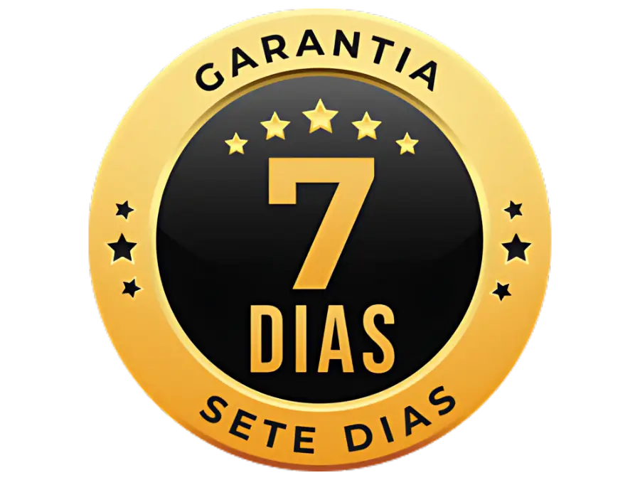 Selo de Garantia Incondicional de 7 Dias. Satisfação garantida ou seu dinheiro 100% de volta. Risco Zero.